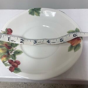 Royal Doulton White Saucer with Red and Green Floral Design